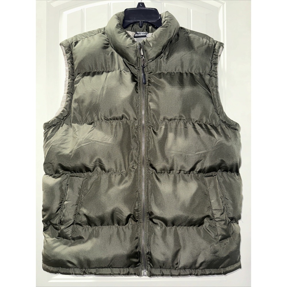 FTP Puffer Vest Women M Olive Green Quilted Full Zip Feel The‎ Power Feel Dry